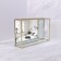 Great organizer for storage, glass, with a mirror -bottom, 1 section, 24 × 14 × 5 cm, transparent/copper color