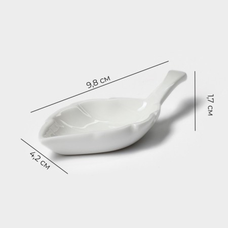 Porcelain caviar with a Magistro handle "Liszt", 9.8 × 4.2 cm, white color-1