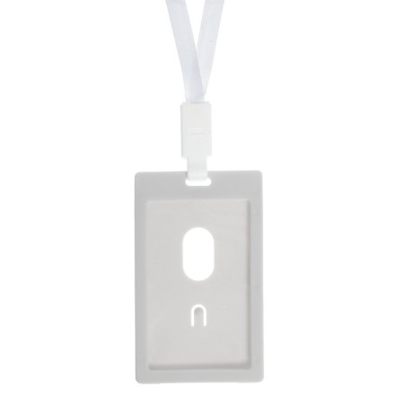 Baigh-carman vertical, (external 112 x 67 mm), (internal 90 x 54 mm), white, with a white ribbon, stiff-circo