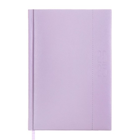 Dated 2025 diary, A5, 176 sheets of Escalada, a solid cover of artificial leather with foam rubber, pancake embossing, liesse, block 70 g/m2, lilac