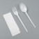 A set of disposable dishes "White" fork, spoon, napkin, 16.5 cm