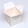The box is folding, square, white, 8 x 8 x 8 cm,
