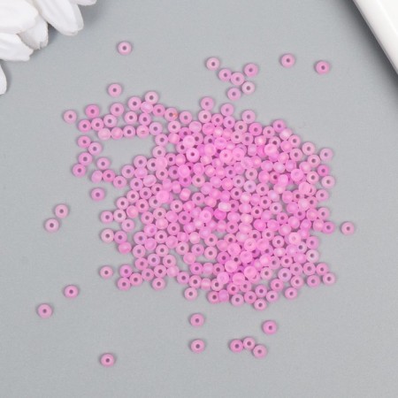 Glass beads 8/0 "matte translucent. Pink marshmallow" 10 g