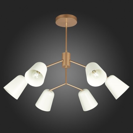 Ceiling EVOLUCE lamp. Sle155902-06. Mario. 6x40 watts, E14, 69x69x52 cm, golden color-7
