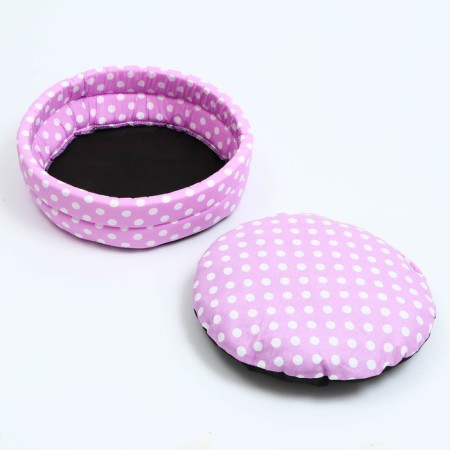Round Lowcost STM-30, 40 x 40 x 12, Siren, lilac with white peas-5