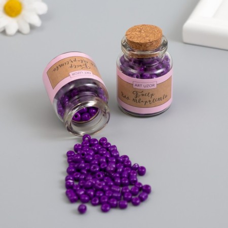Round 6/0 beads in the bottle "Deep purple" 2x20 g set 2 pcs