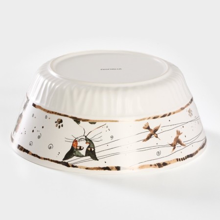 Porcelain Salenik "Aristocrats cats", 2.15 l, d = 23 cm, white color-2