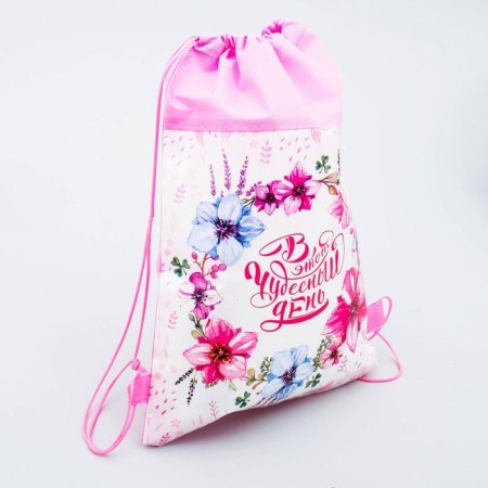 A bag for shoes “On this wonderful day” Wolled canvas 26 x 36 cm-1