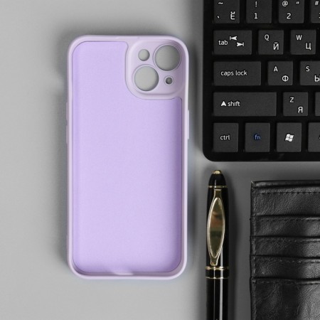 Borasco cover for iPhone 14, Soft Touch, silicone, microfiber, lavender-5