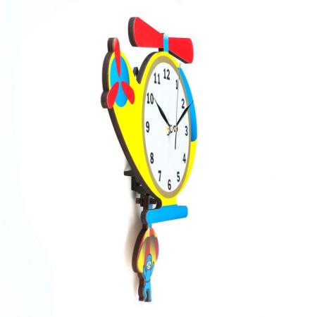 Watching clock, series: children's, "helicopter", with a pendulum, 27 x 29 cm-1