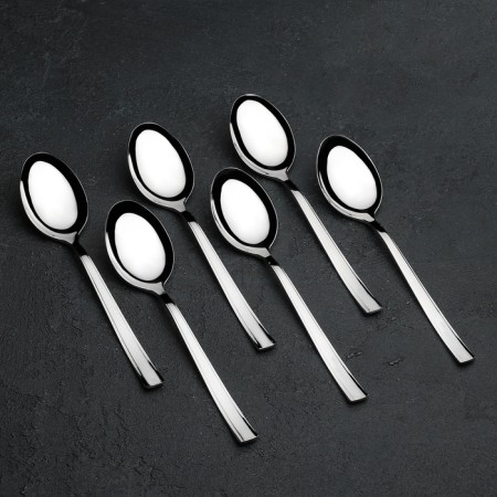 Dessert spoon "Trilate", h = 17 cm, thickness 2 mm, silver color-1