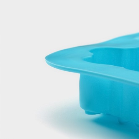The form for baking the deed "New Year. Snowflake ", silicone, 26.5 × 18.5 cm, 6 cells, blue color-5