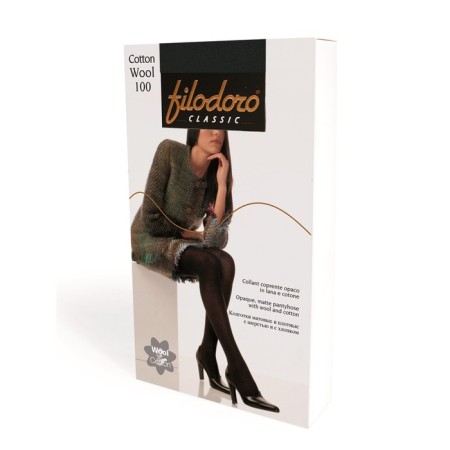 Women's tights Filodoro Cotton Wool, 100 den, size 2, color Nero-1