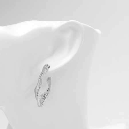 Earrings Metal "Modern" Future, Color Silver-3