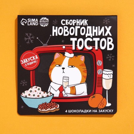Gift chocolate "Collection of New Year toasts", 5 g x 4 pcs.-1
