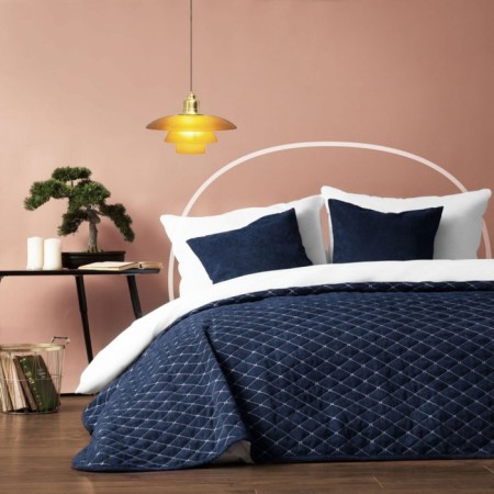 Bedspread with pillowcases "Tina", size 160x230 cm, blue color