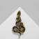 Brooch "Snake" with stones, colored in black gold