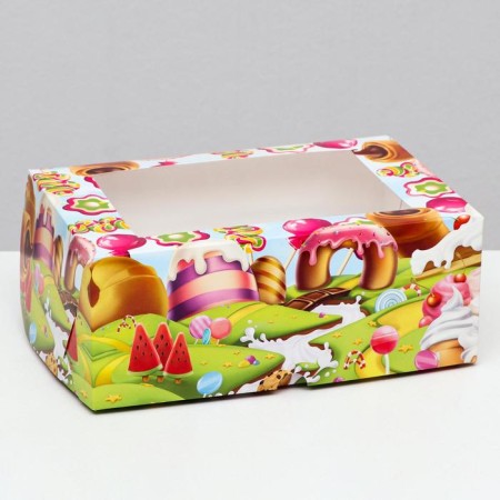 Packaging for 6 cupcakes with the window "City of sweets", 25 x 17 x 10 cm-2