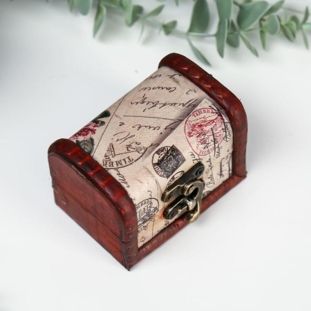 Casket wood chest "Blooming city" 6x8x5.5 cm-2