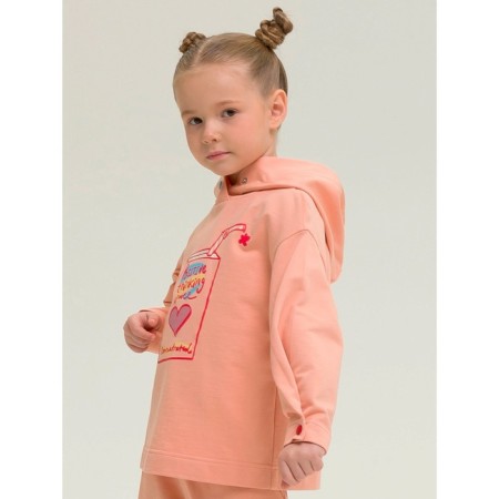 Sweatshirt for girls, height 86 cm, peach color-3