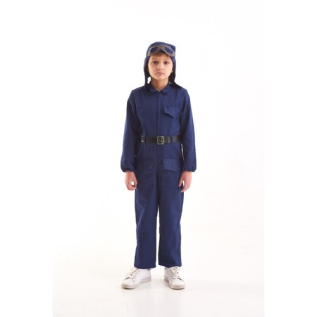 Military costume "pilot", overalls, belt, helmet, glasses, 5-7 years old, height 122-134 cm