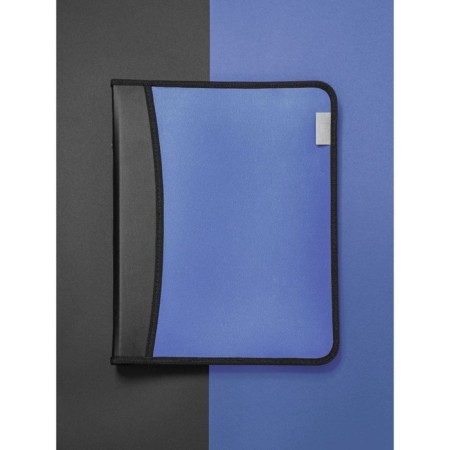 A4 lightning folder, 2 departments, calligrata, 350 x 282 x 33 mm, plastic, 4 pockets, business class, blue metallic-3
