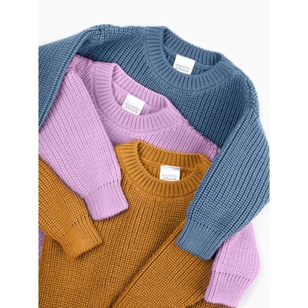 Sweater Knitted Children's Amarobaby Pure Love Buddy, height 74 cm, blue color-14
