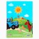 Cardboard color, A4, 8 sheets, 8 colors, non -unilateral, in a folder, 220 g/m², blue tractor