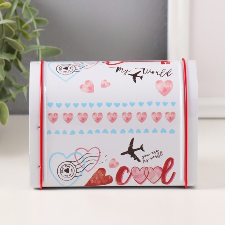 Casket Metal Mail "Travel" White 13.3x8x9.5 cm-4