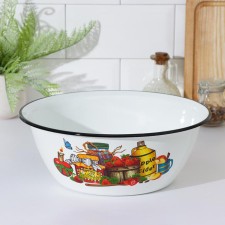 Bowl, 4 l, induction, neckline, white color