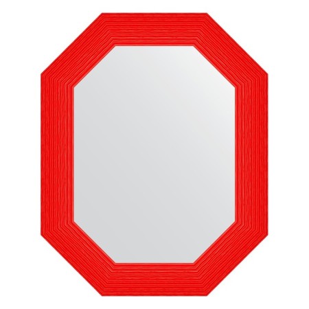 Mirror in the baguette frame, red wave 89 mm, 61x76 cm