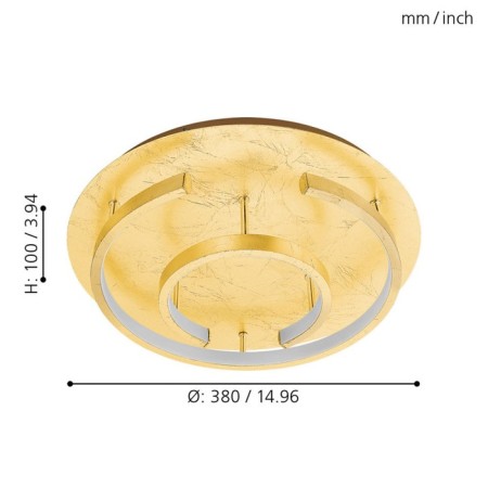 Pozondon lamp, 1x18W LED, 3000K, 2000LM, color gold-2