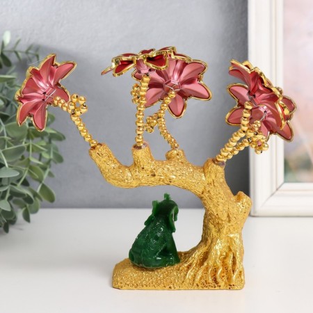 Souvenir from the evil eye "Blooming tree. Elephant with a caliper of gold" gold, red 17 cm-2