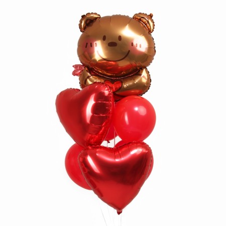 Set of balls "Bear. Heart ”, latex, foil set 7 pcs.-2