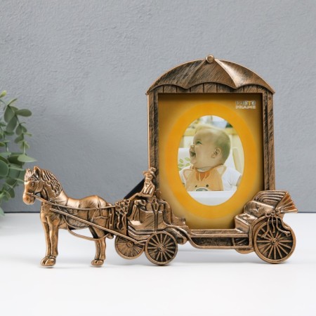 Photo frame plastic 10x15 cm "Wagon with a horse" Bronze 25.8x2.5x19.8 cm