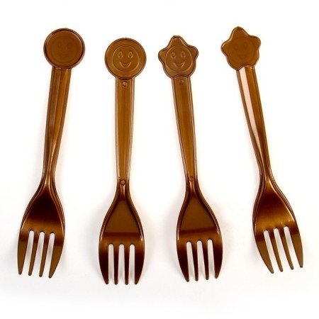 Plastic forks, 10 pcs., Gold color-2