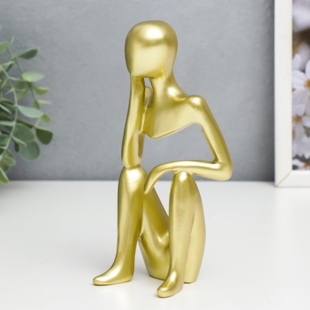 Souvenir Polystone "Abstraction - expectation" gold 19x6x8 cm-3