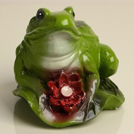 Garden figure "Frog with lotus" Malaya 18x18cm-5