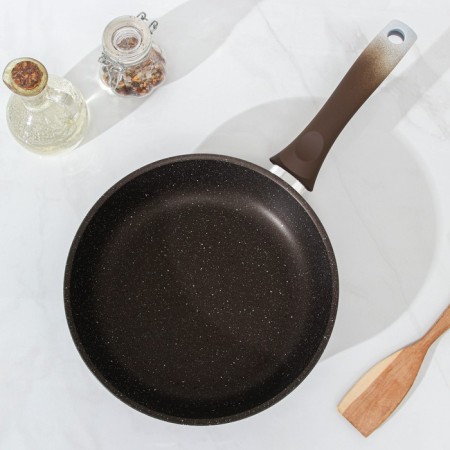 Pan, d = 26 cm, plastic handle, anti -stick coating, color coffee marble-1