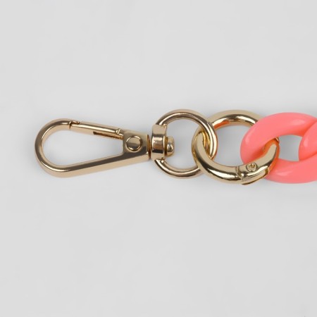 A chain for a bag, plastic, with carbines, 23 × 17 mm, 68 cm, pink/gold color-1