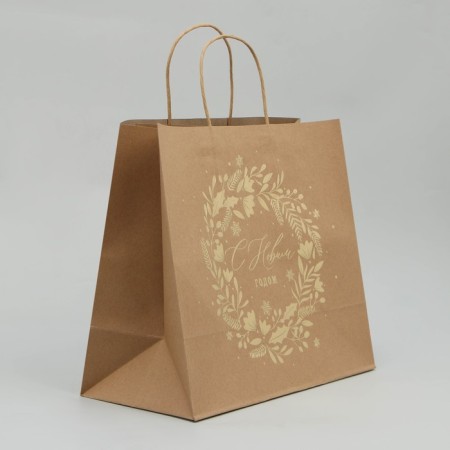 Package Gift Craft Gold, 32 x 28 x 15 cm, New Year-1
