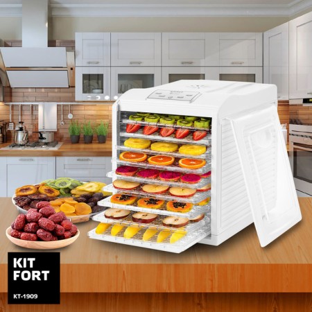 Drywall for vegetables and fruits KitFort KT-1909, 700 W, 9 tiers, white-5