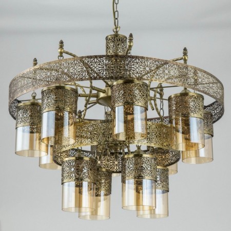 Suspended chandelier Citilux "emir" CL467193, 9x75W, E27, brown color-2