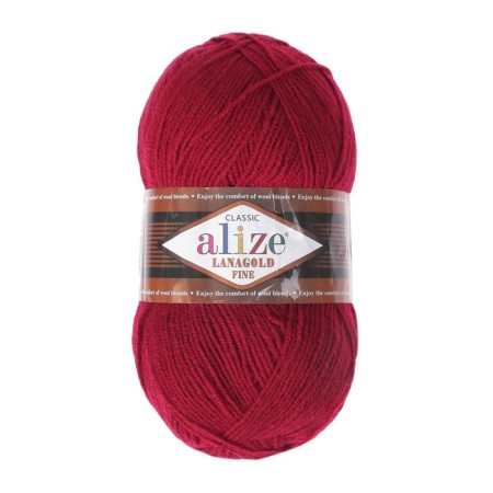 Yarn "Lanagold fine" 49% wool, 51% acrylic 390m/100g (390 cherries)-1