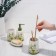 Set of accessories for the bathroom "Spring", 4 items (400 ml dispenser, soap dish, 2 glasses), white color