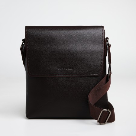 Men's bag over the shoulder, Textura, external pocket, brown color-2