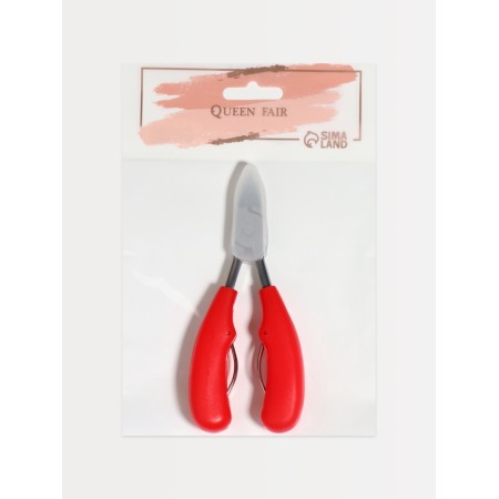 Pigitan nippers with a hidden spring, with a plastic handle, curved blade, 13 cm, blade length - 17 mm, silver/red color-7