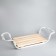 The bath seat is sliding, wooden