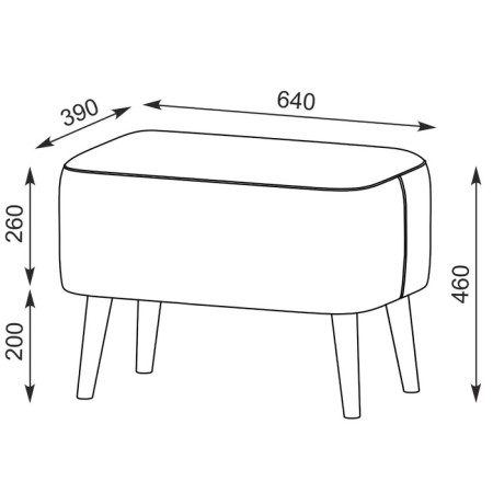 Mono Bange, 640 × 390 × 460 mm, velor, nut color-4