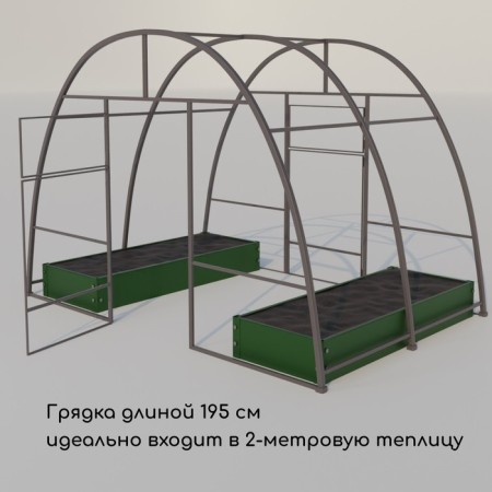 Glocked bed, 195 × 70 × 15 cm, green, Greengo-5